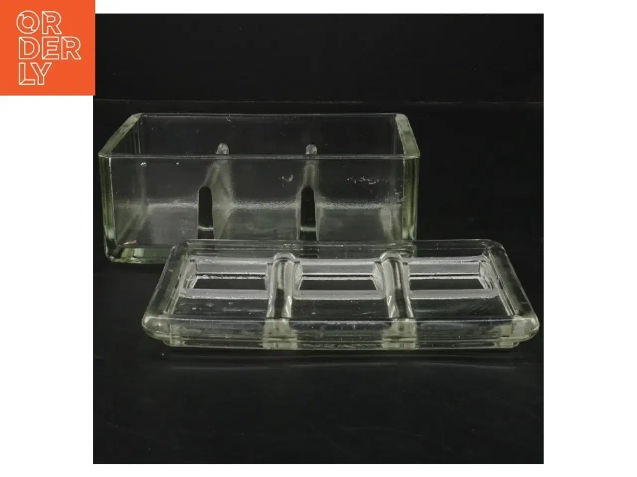 Billede 2 - Glasbeholder med låg (str. 17x10,5 cm)