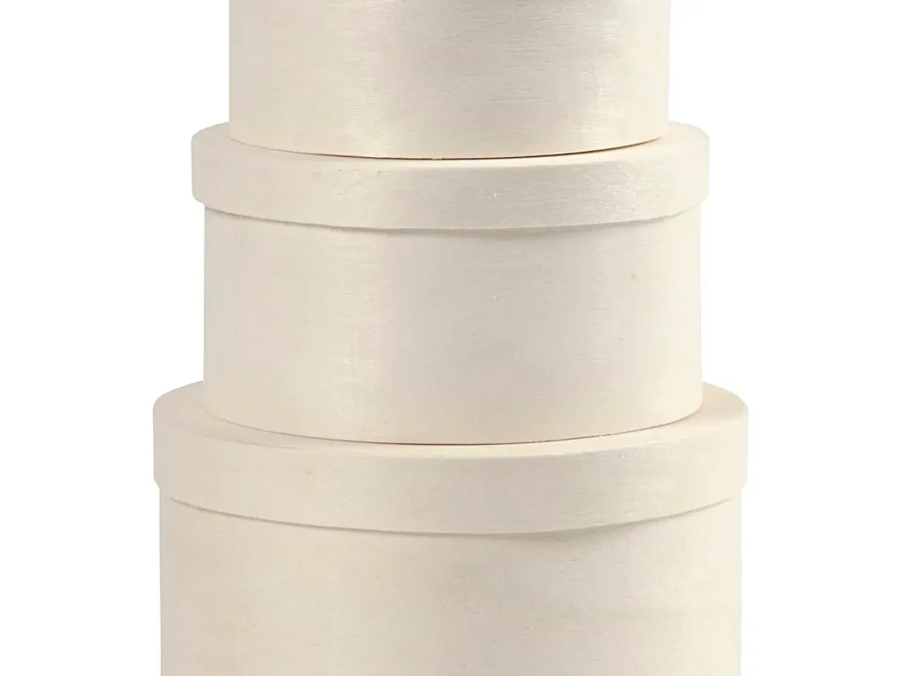 Billede 1 - Rund spånæske, H: 5,4+6,5+7,3 cm, diam. 10+11+13 cm, 3stk./ 1 sæt