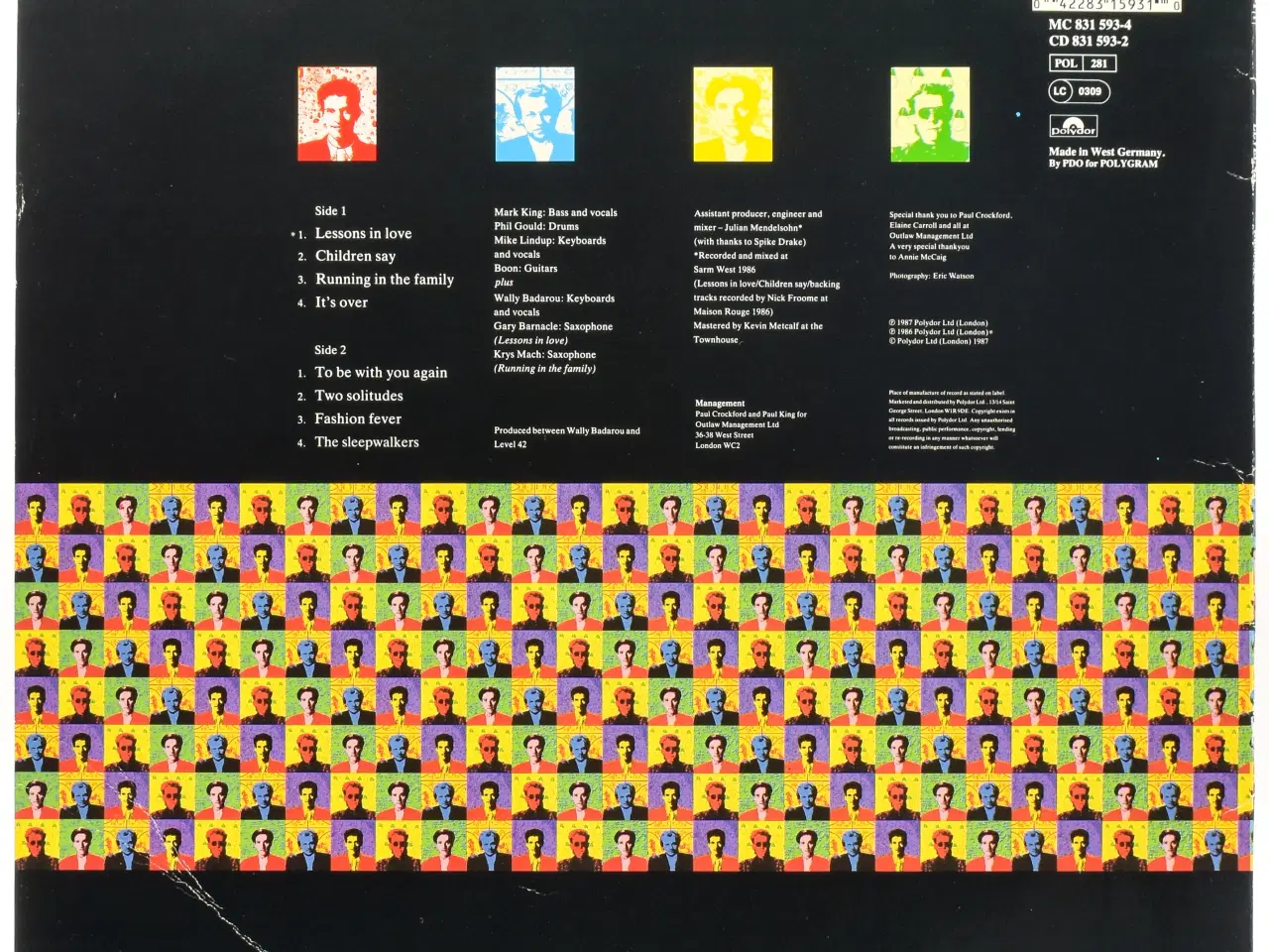 Billede 2 - Level 42 - Running in the Family GER 1987 VG+/VG