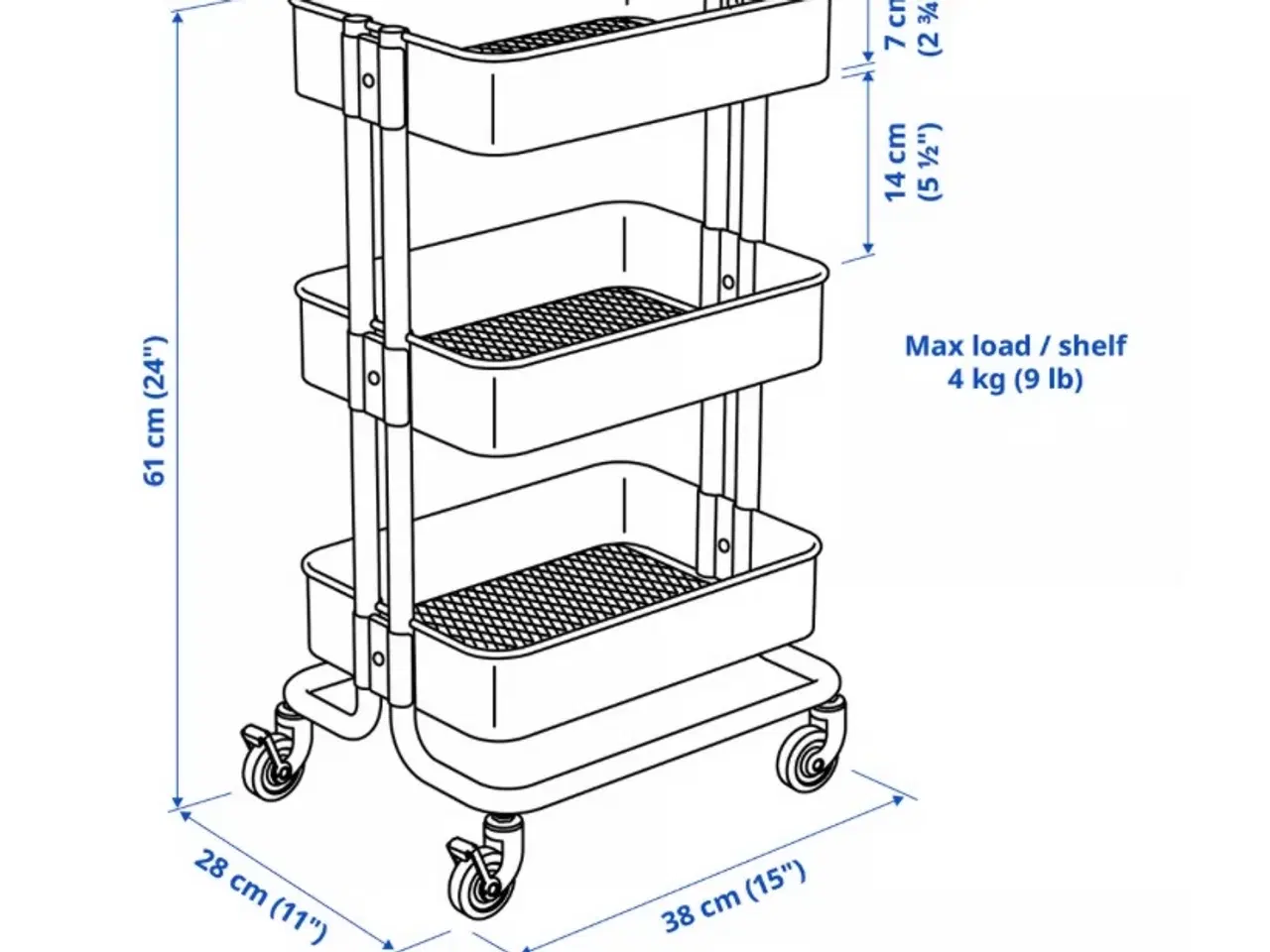 Billede 2 - Rullebord i hvid 