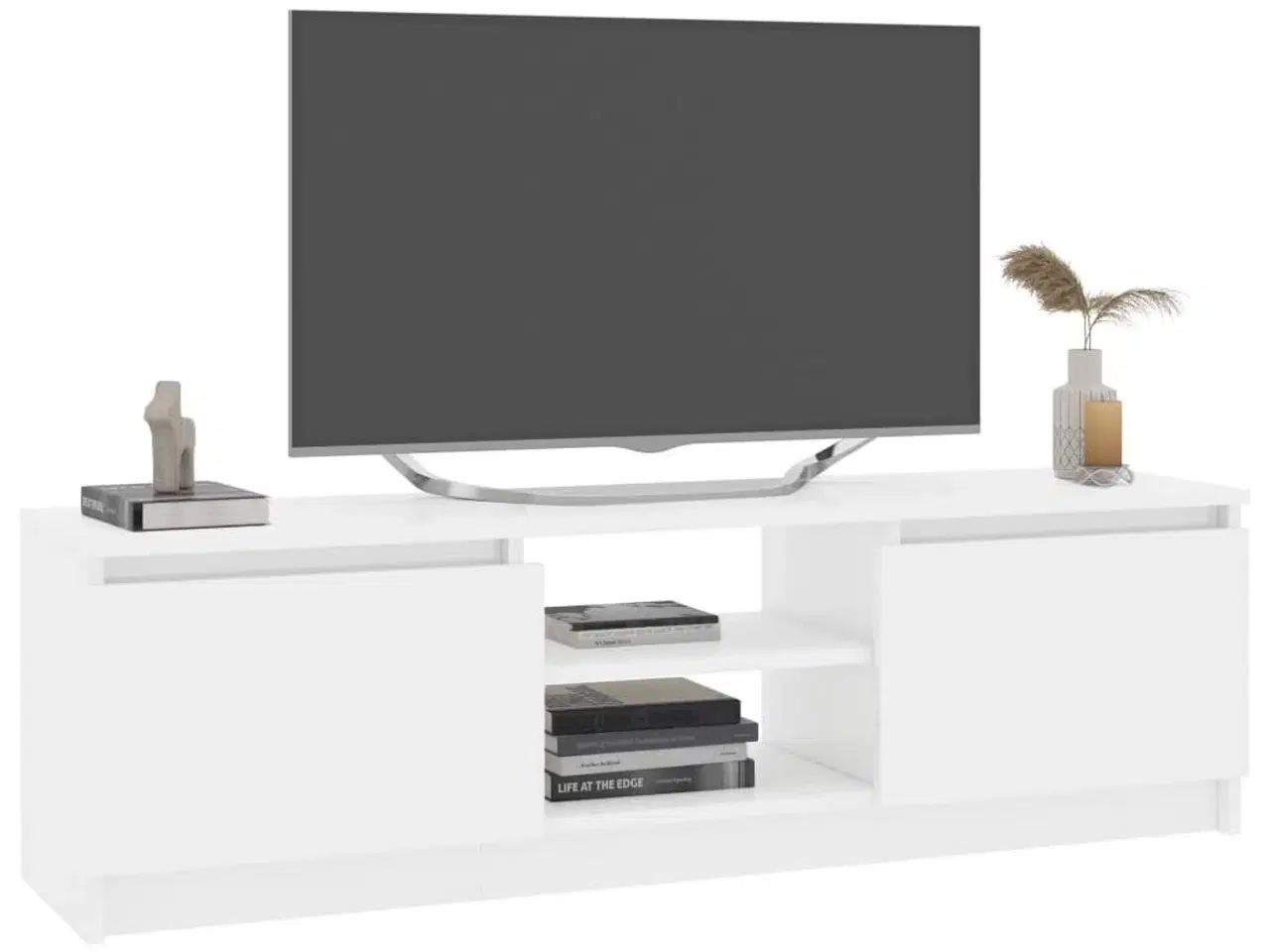 Billede 3 - Tv-skab 120x30x35,5 cm konstrueret træ hvid højglans