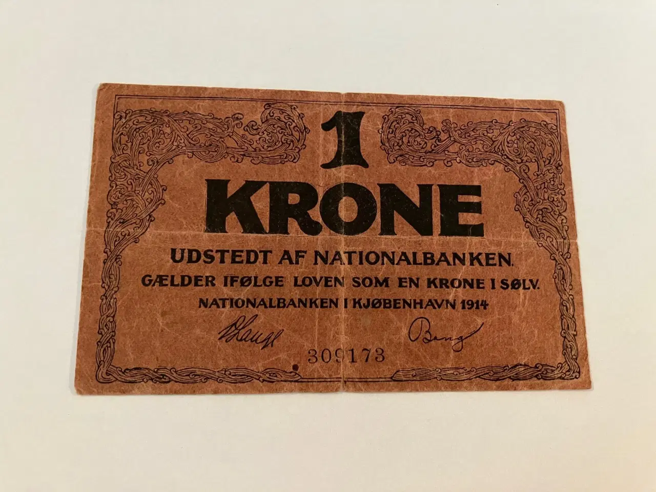 Billede 1 - 1 Krone 1914 Rød Danmark