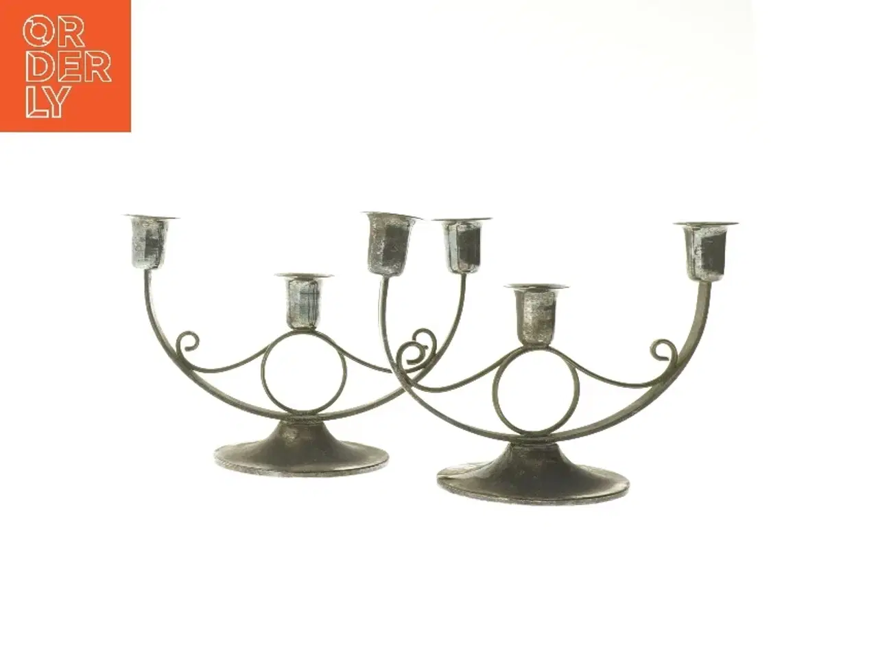 Billede 1 - Antikke lysestager (str. 2 stk 22x16 cm)