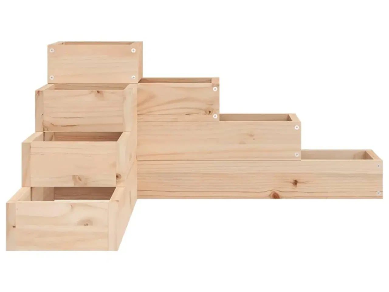 Billede 5 - Plantekasse 4 niveauer 80,5x79x36 cm massivt fyrretræ