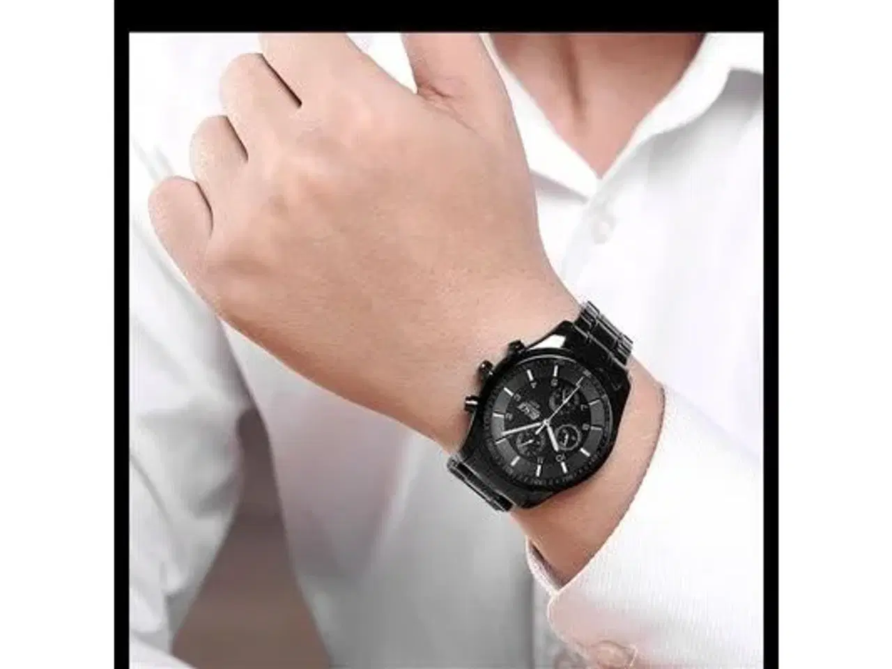 Billede 6 - Nyt elegant og smart ur i sort let stål