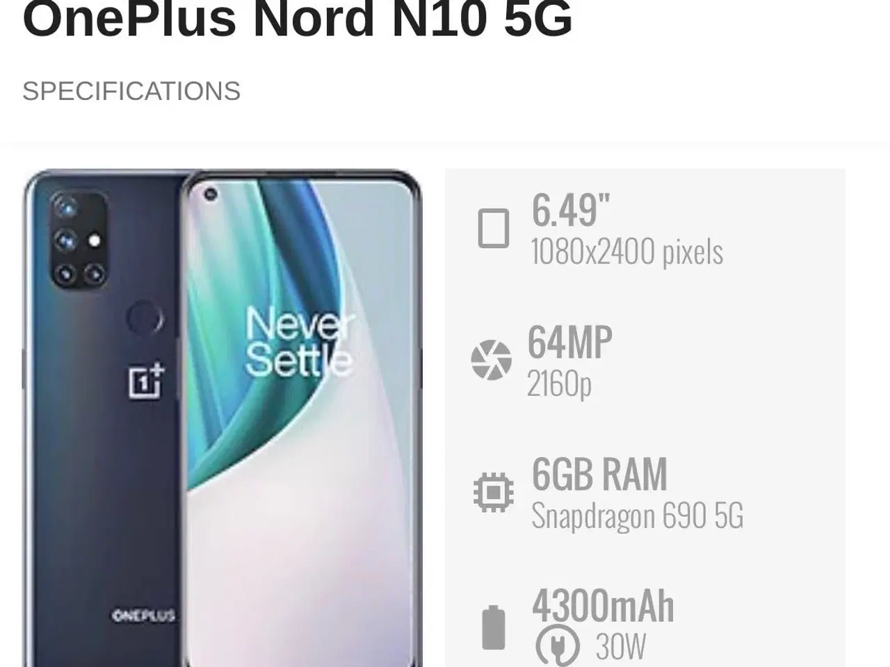 Billede 7 - Oneplus nord n10 5g
