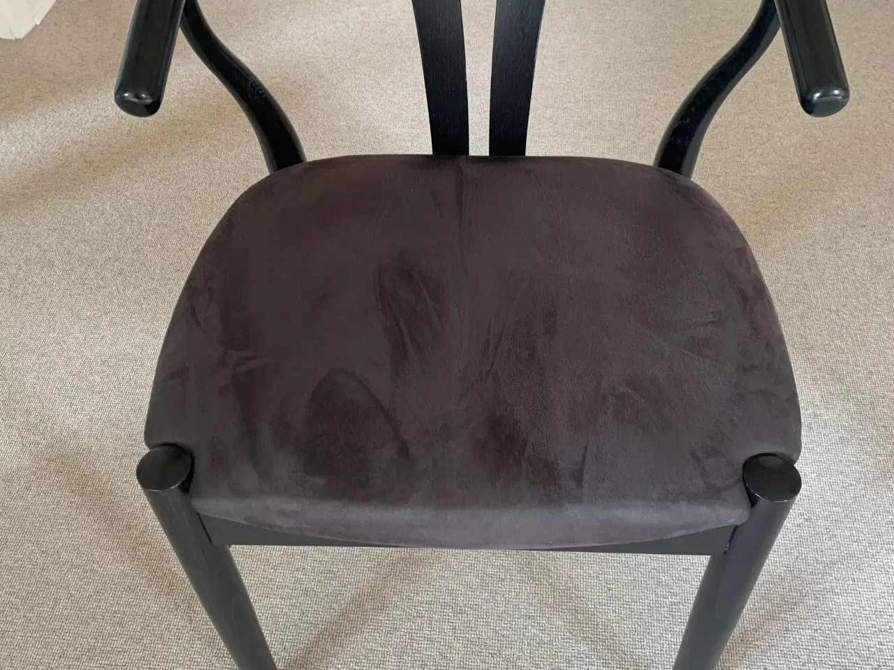 Billede 3 - 6stk. Sortbejdset spisestuestole 