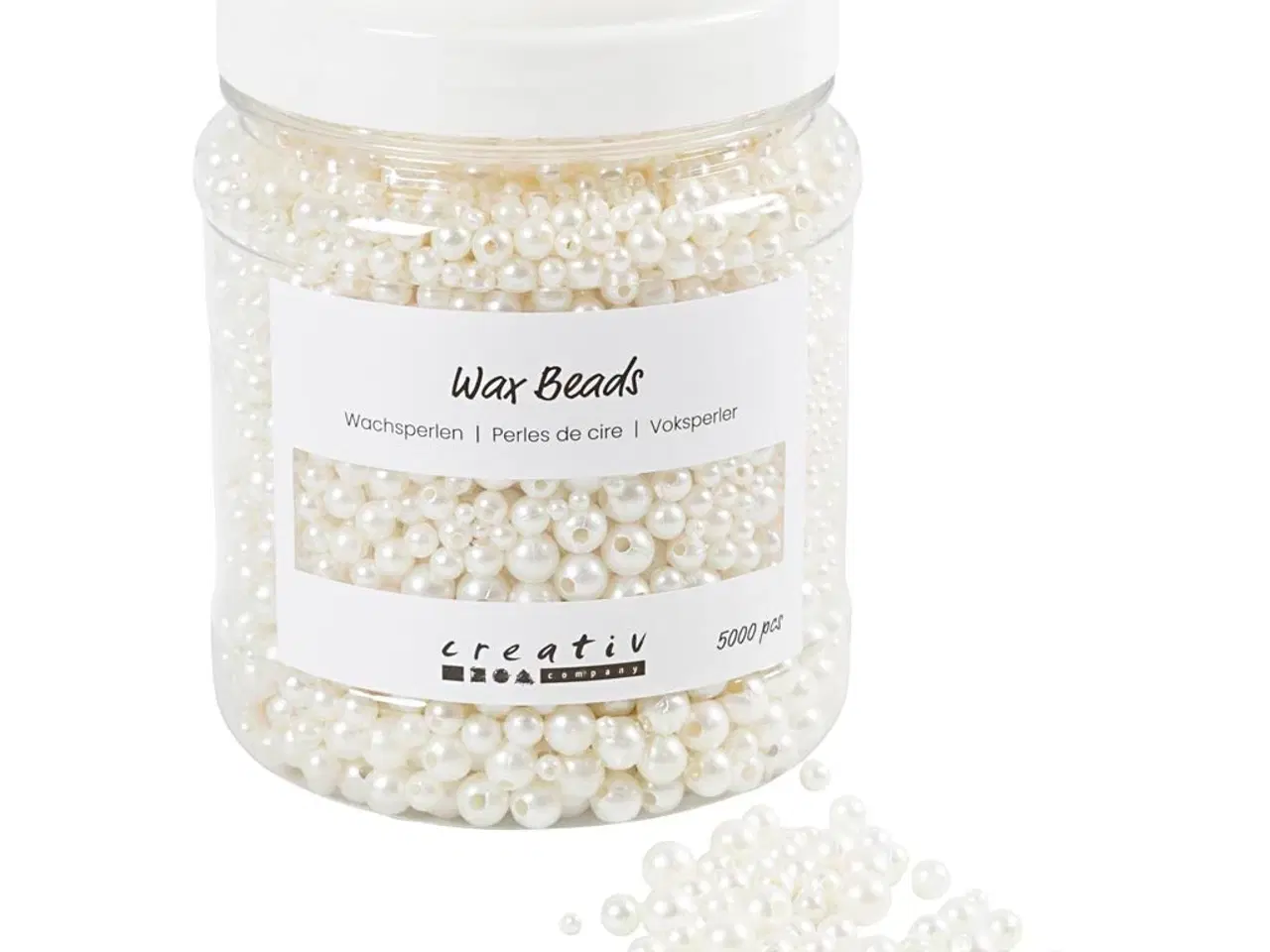 Billede 1 - Hvide Voksperler i Perlemor - 430 g, 3-8 mm