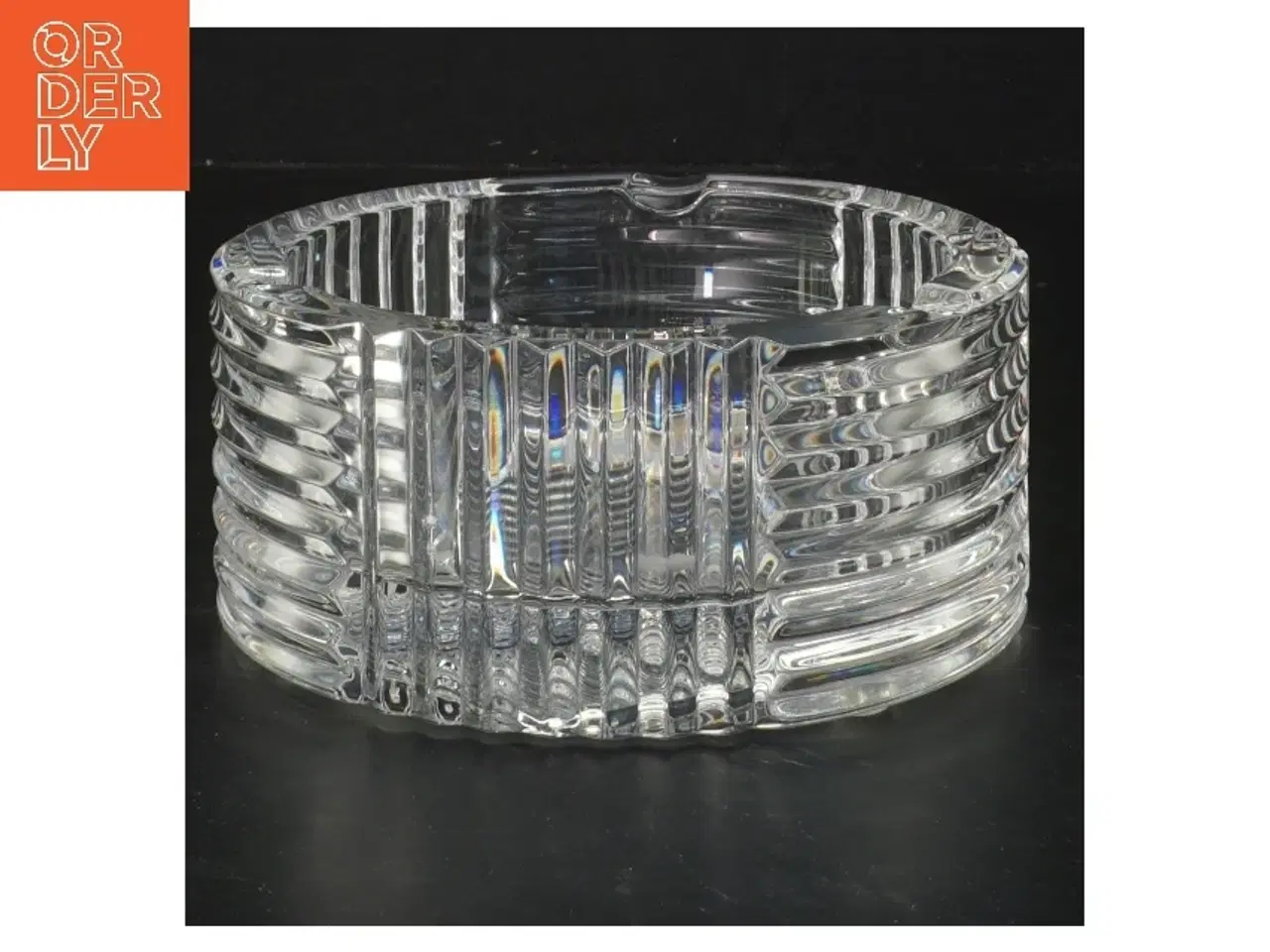 Billede 1 - Val Saint Lambert glaskål med riflet mønster (str. 15x6,5 cm)