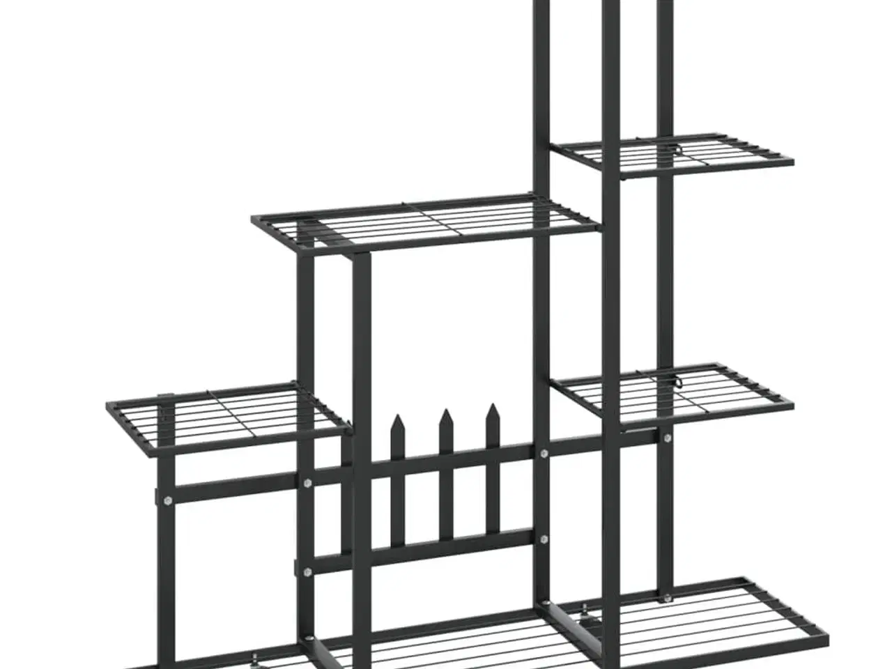 Billede 2 - Blomsterstativ med hjul 94,5x25x92,5 cm metal sort