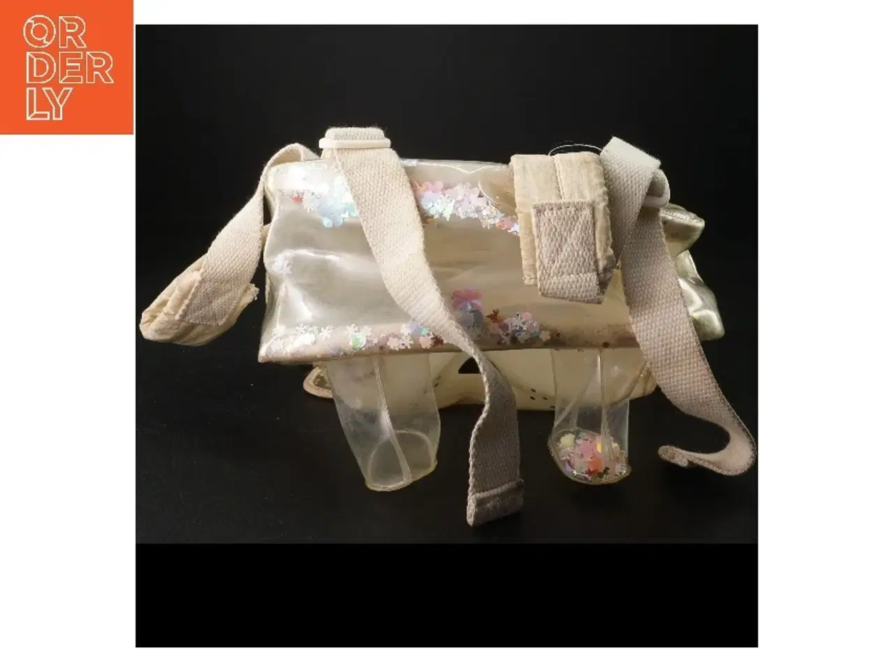 Billede 2 - Gennemsigtig rygsæk med glitter og mønster fra Zara (str. 29 x 23 cm)