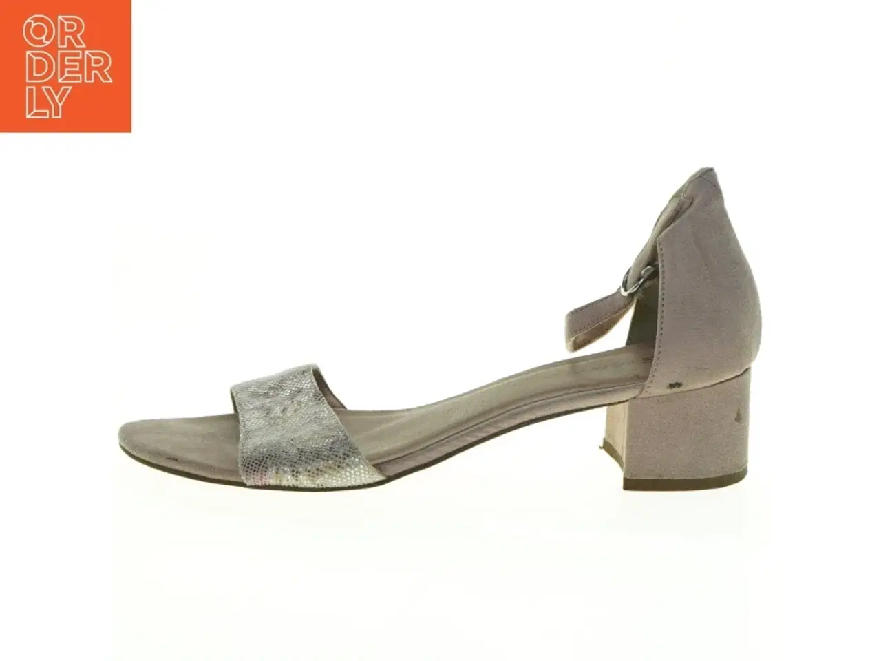 Billede 1 - Grå Tamaris sandaler med hæl og glimmerdetalje fra Tamaris (str. 41)