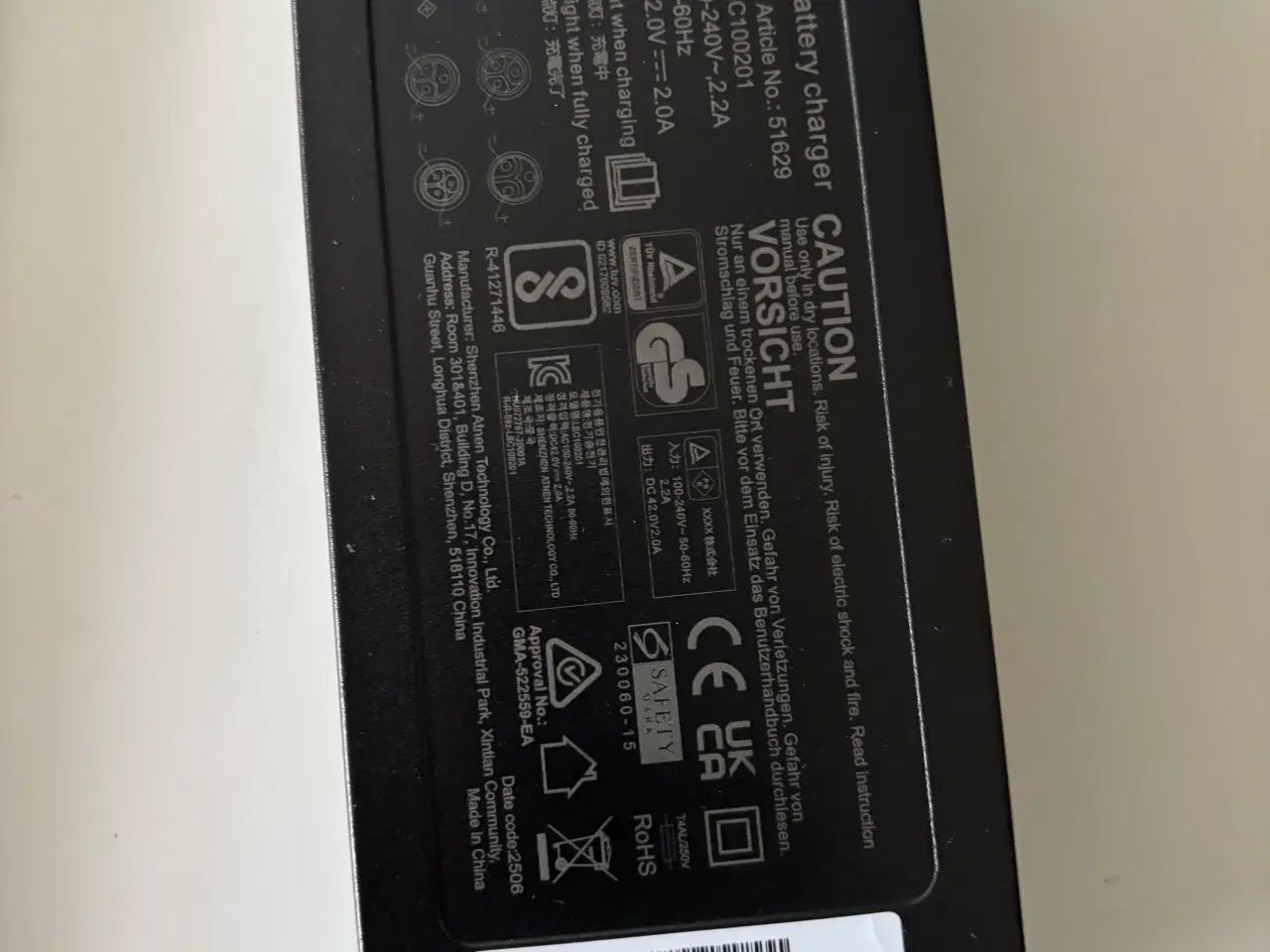 Billede 1 - Oplader til elcykel batteri