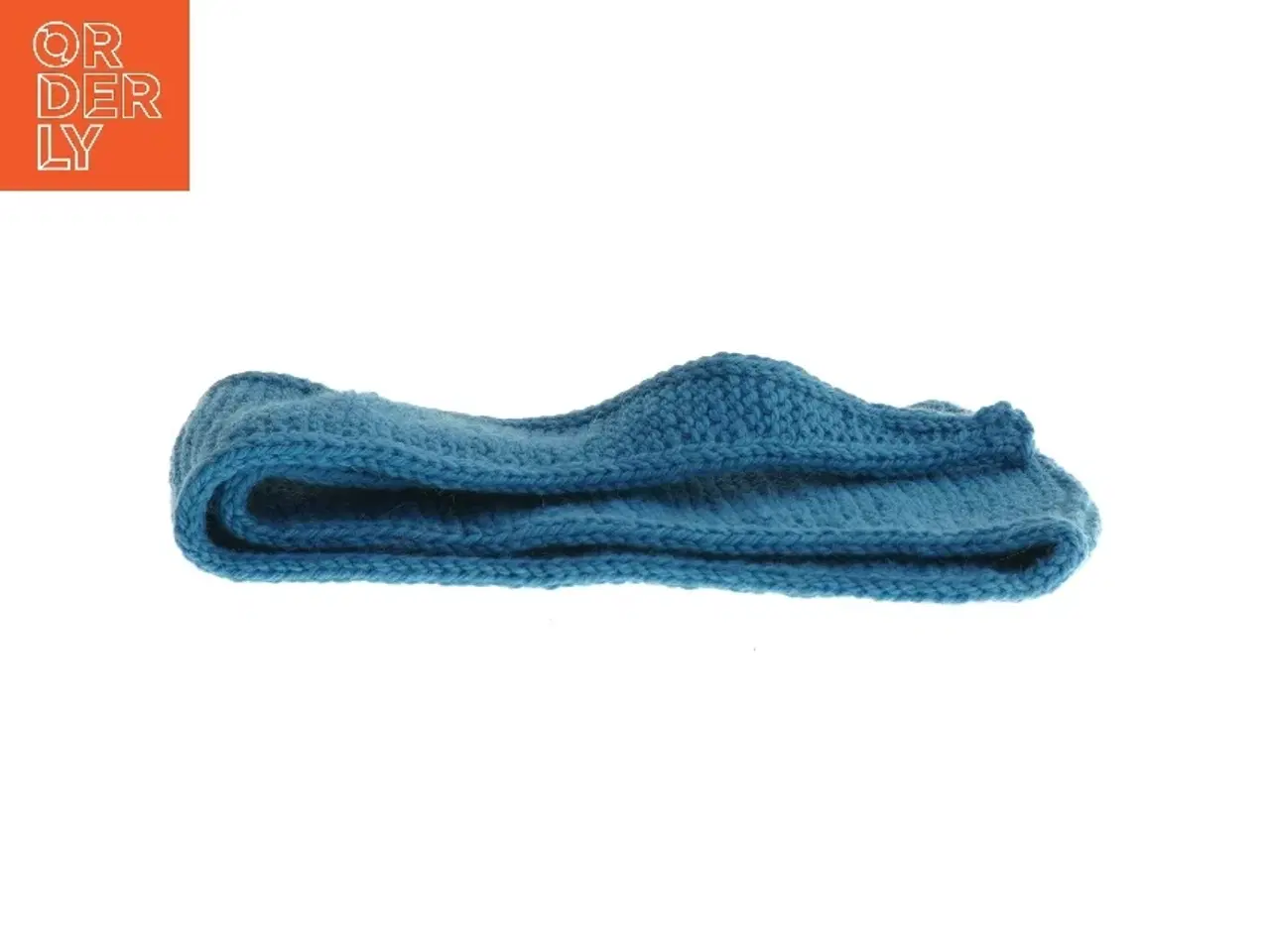 Billede 2 - Blåt strikket tørklæde (str. 108x16 cm)