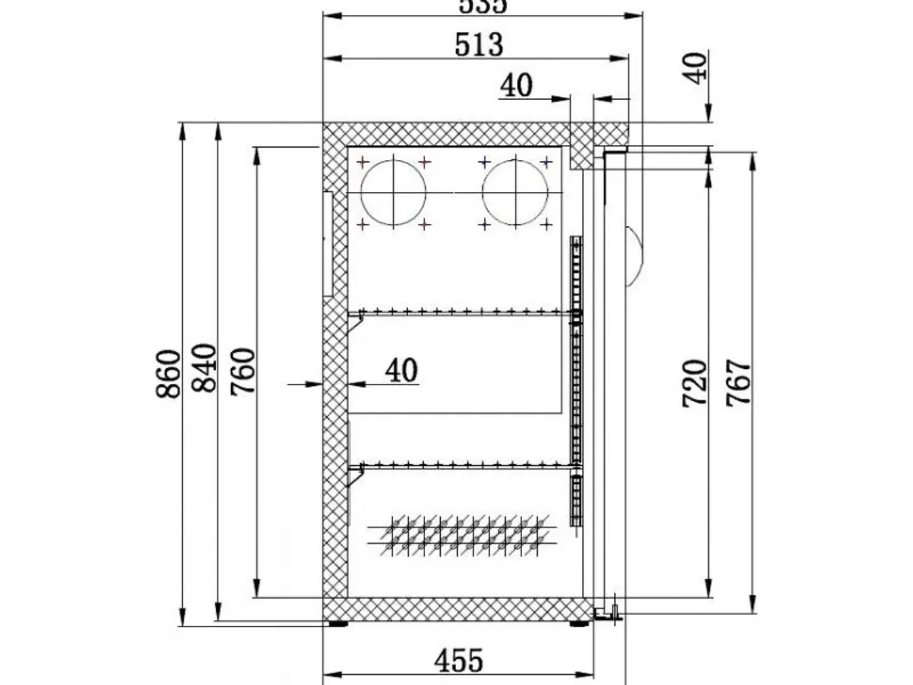 Billede 2 - Barkølebord – sort – 1462x513x860 mm