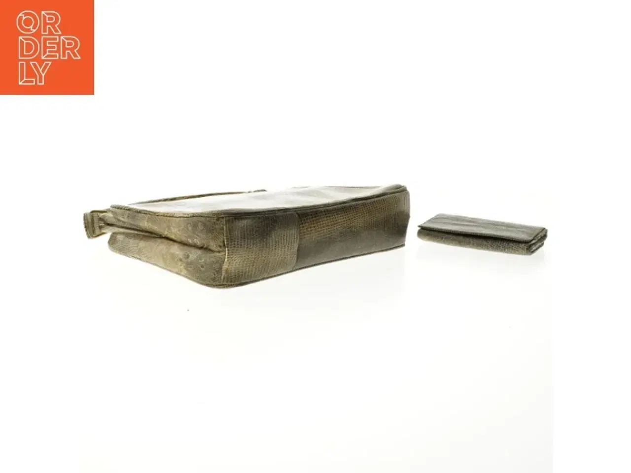 Billede 4 - Håndtaske og pung i slangeskindsdesign (str. 26 x 15 cm)