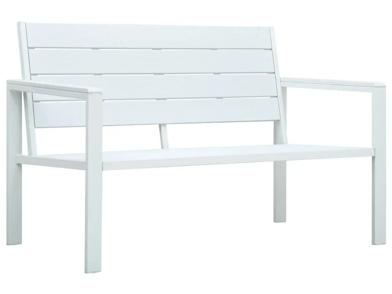 Billede 1 - Havebænk 120 cm HDPE trælook hvid