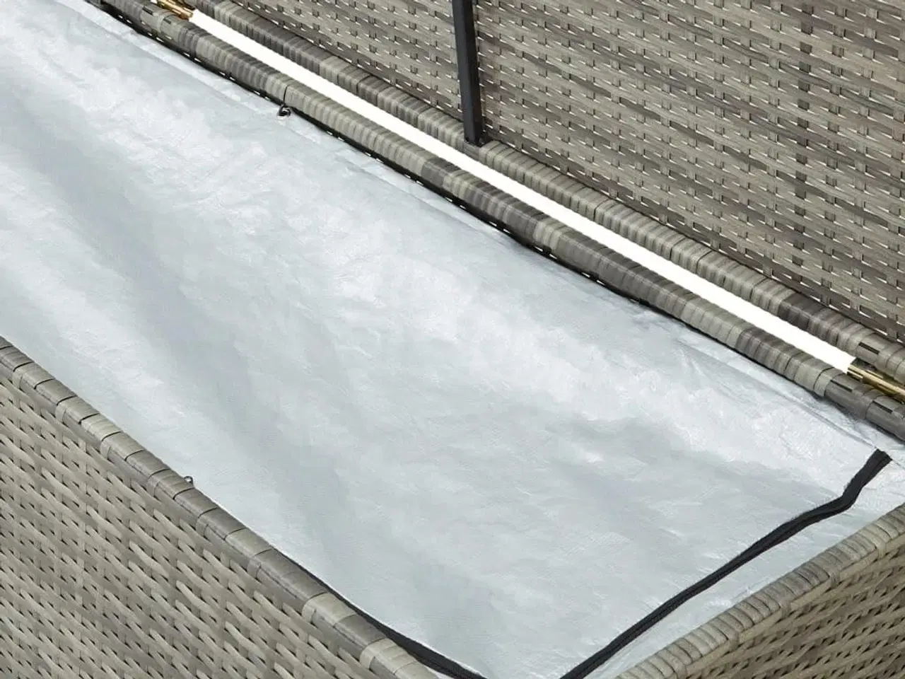 Billede 2 - Opbevaringskasse til haven 200x50x60 polyrattan grå