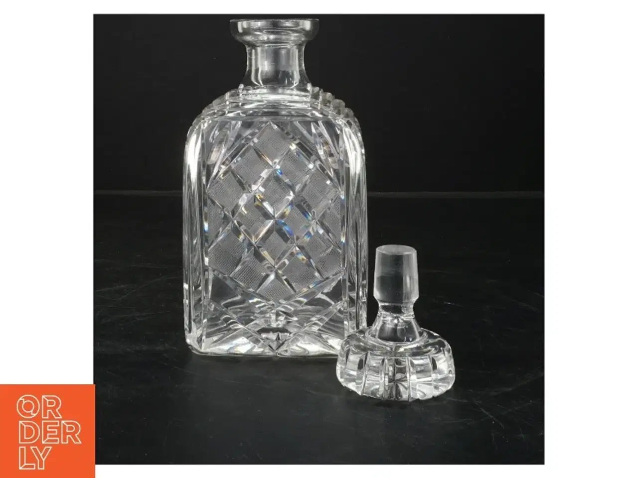 Billede 2 - Krystal karaffel med prop (str. 22x9x6 cm)