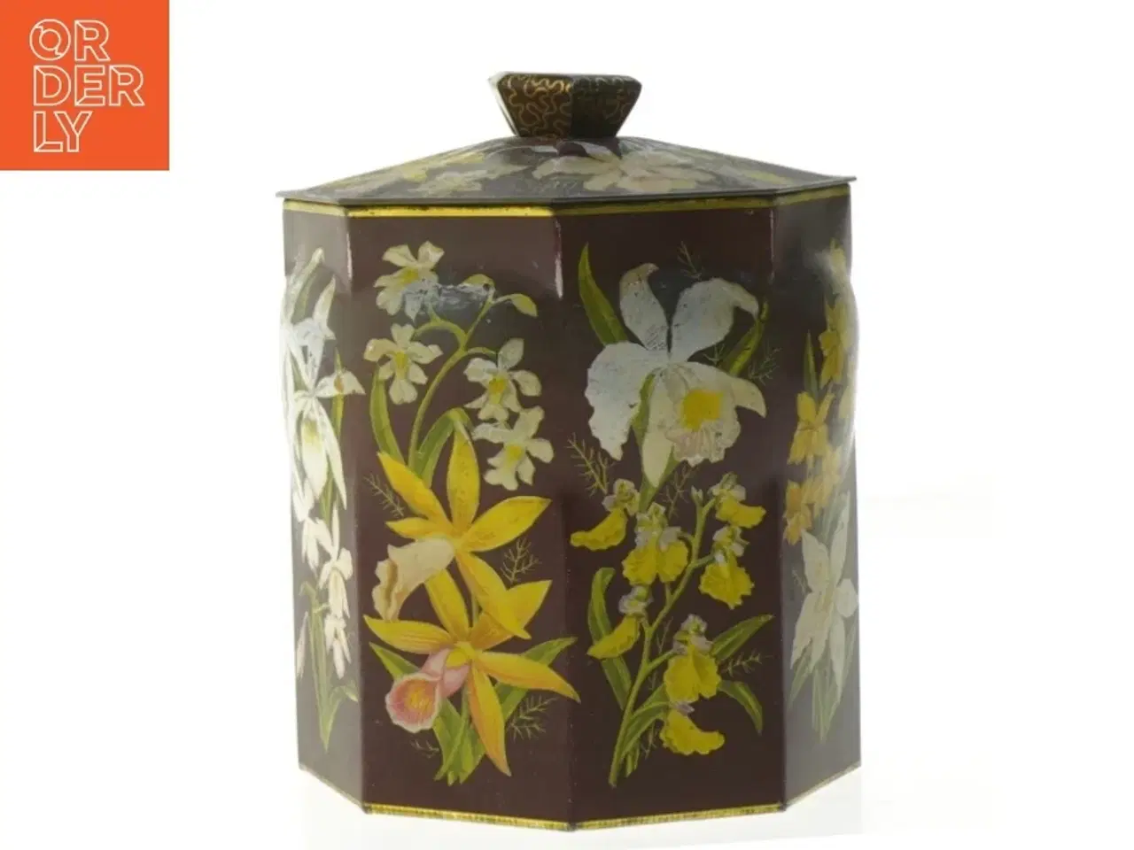 Billede 1 - Dekoreret dåse med låg fra Bisca (str. 13x12 cm)