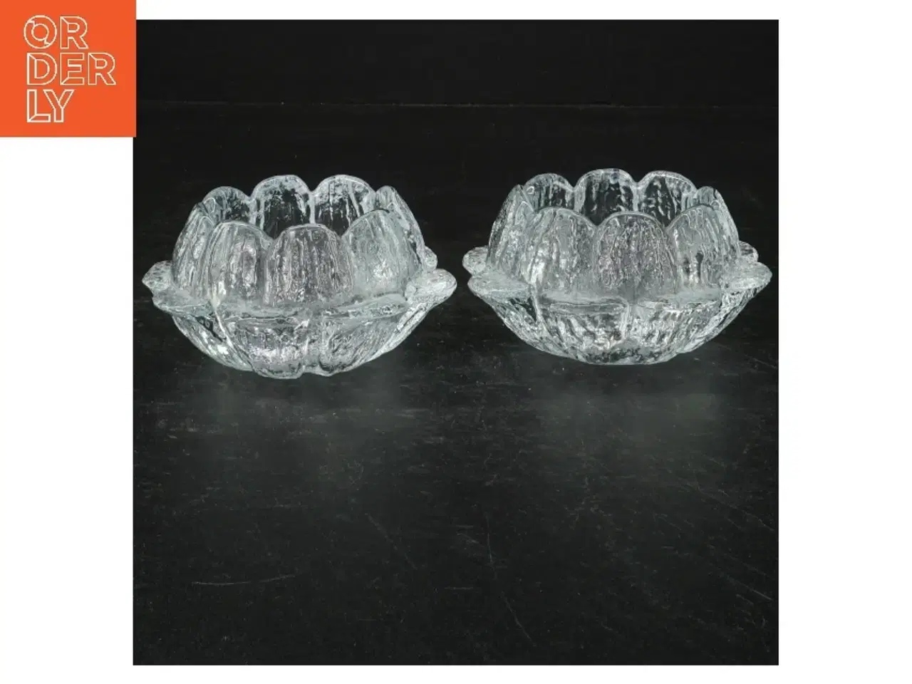 Billede 1 - Glas fyrfadsstager i blomsterform