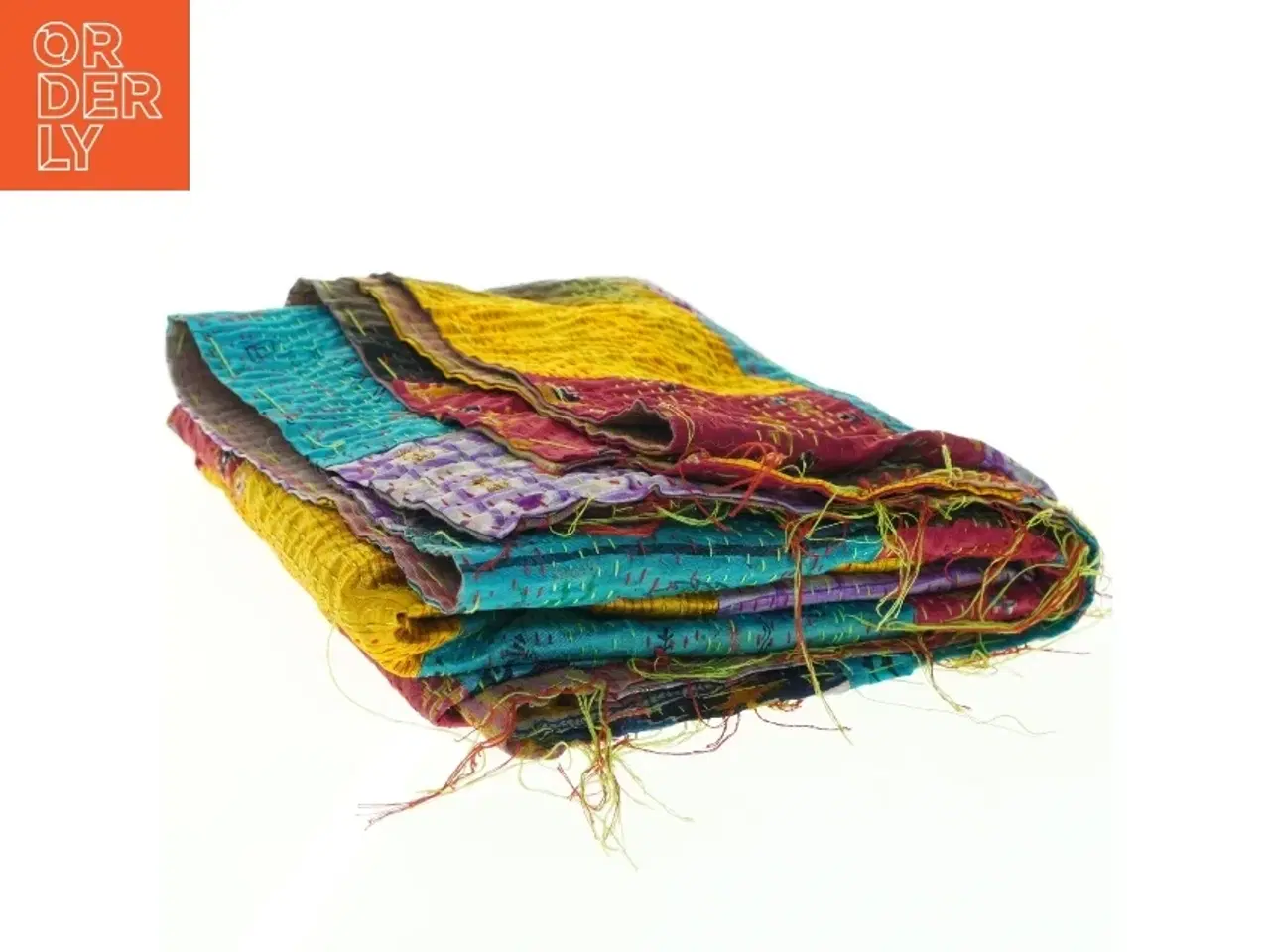Billede 1 - Farverigt patchwork-tæppe (str. 90x113 cm)