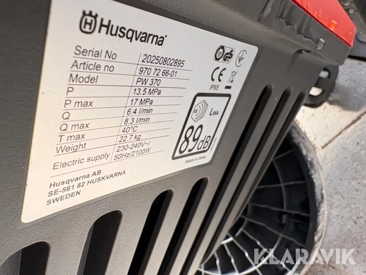 Billede 6 - Højtryksrenser Husqvarna PW 370