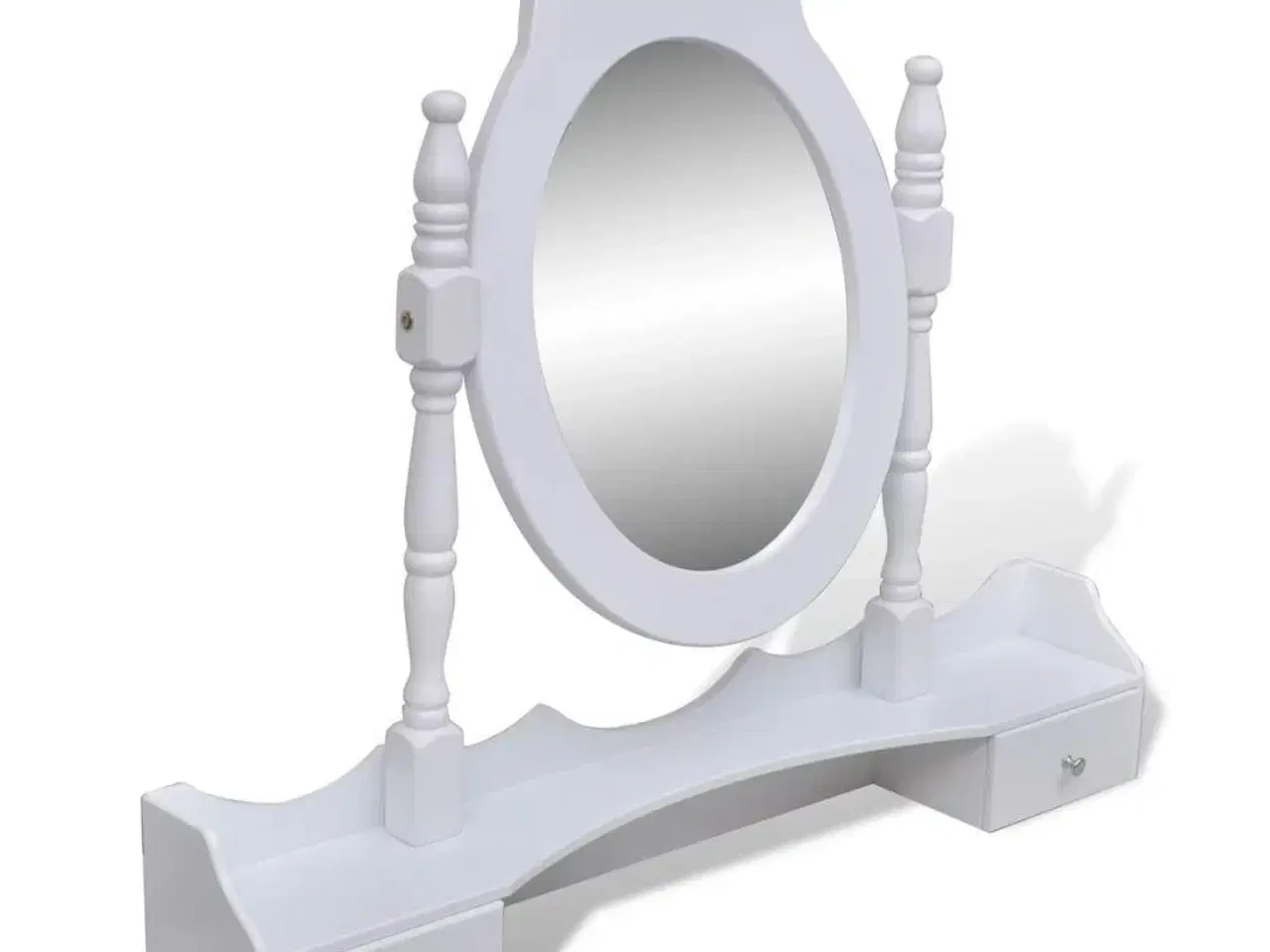 Billede 7 - Sminkebord med spejl og taburet 7 skuffer hvid