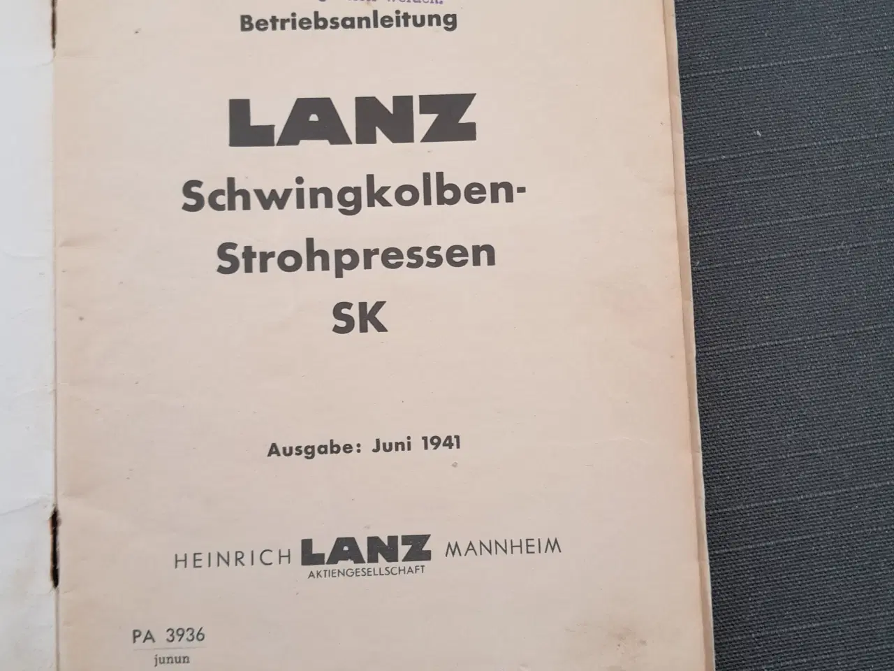 Billede 4 - Lanz Betjeningsbeskrivelse for svingstempelpresse 