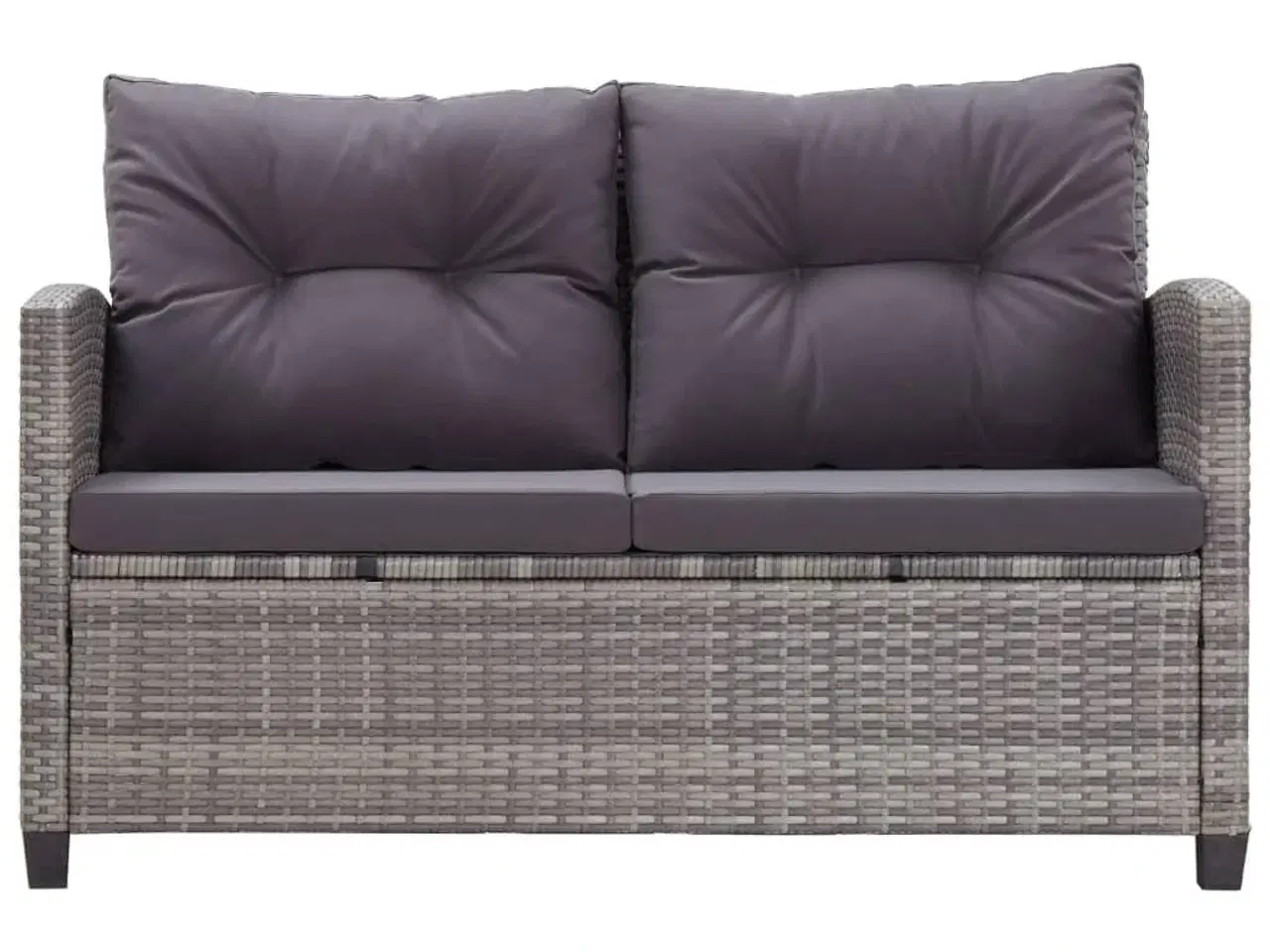 Billede 3 - Loungesæt til haven 6 dele med hynder polyrattan mørkegrå