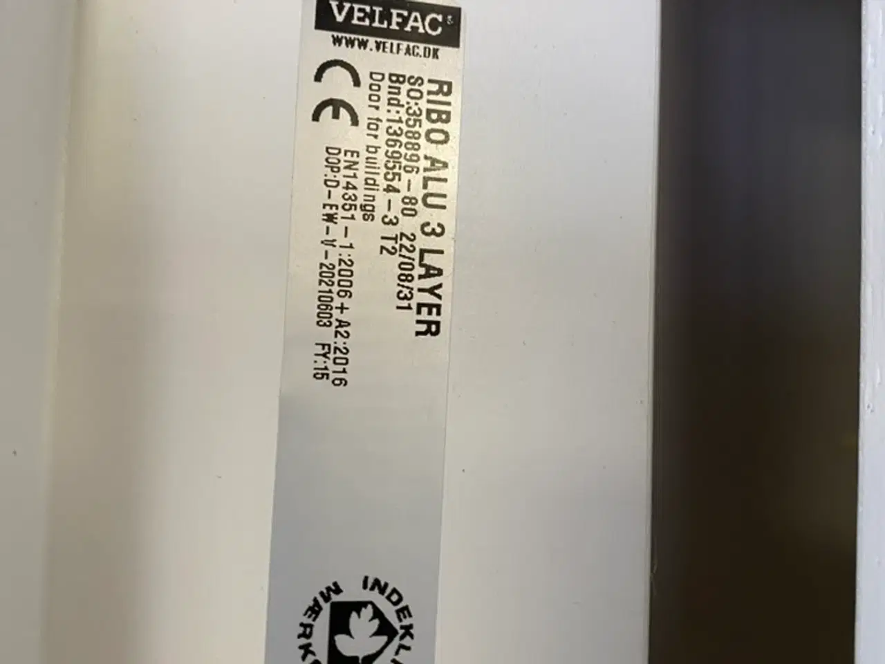 Billede 3 - Facade plade dør Velfac Repo ALU