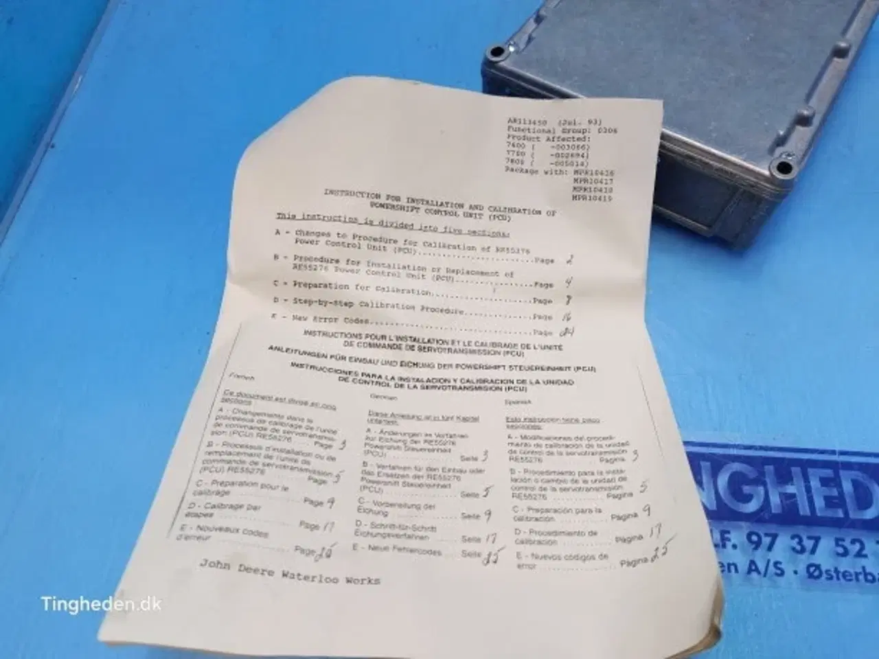 Billede 13 - John Deere Transmission Control Modul- ECU RE56908
