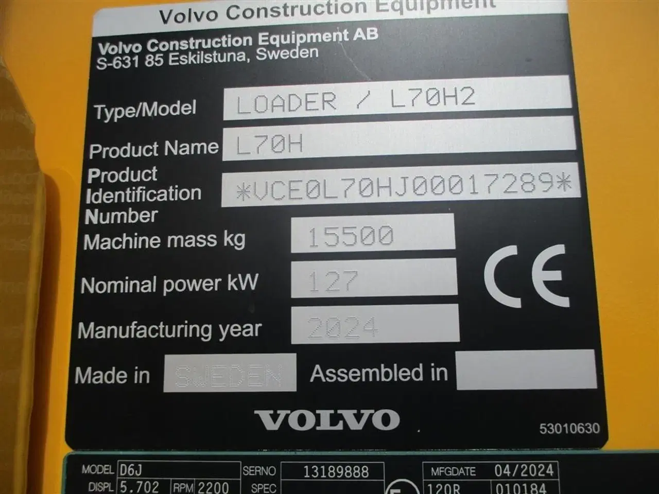 Billede 2 - Volvo L 70 H H2 DK-maskine, med alt udstyr på. CDC, BSS, Lock-UP, 600mm hjul & centralsmørring.