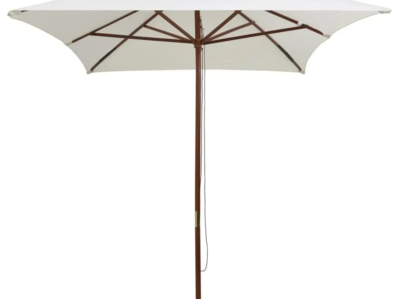 Billede 2 - Parasol 200 x 300 cm træstang cremehvid