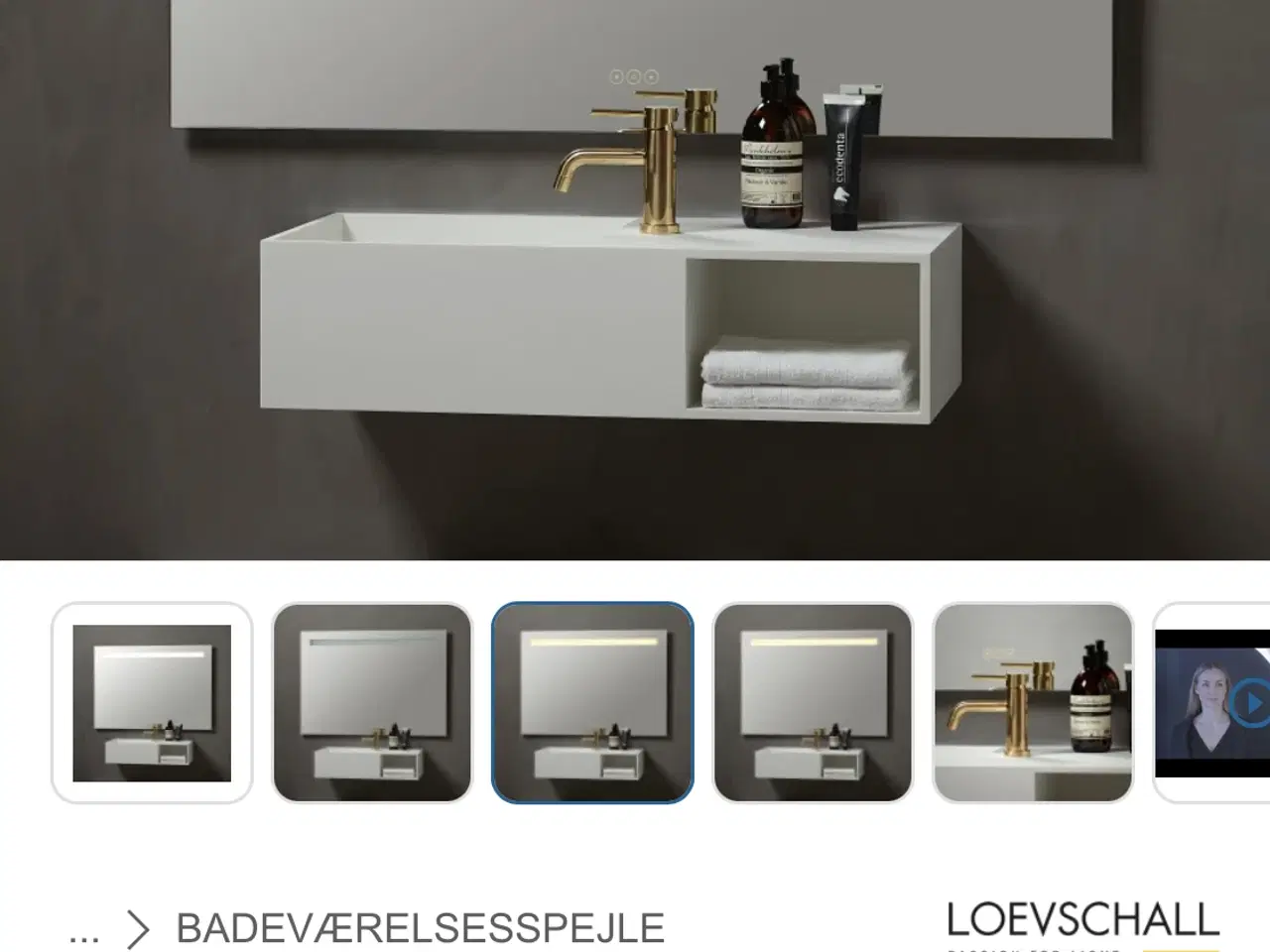 Billede 1 - Spejl m/LED og touch - Helt nyt!