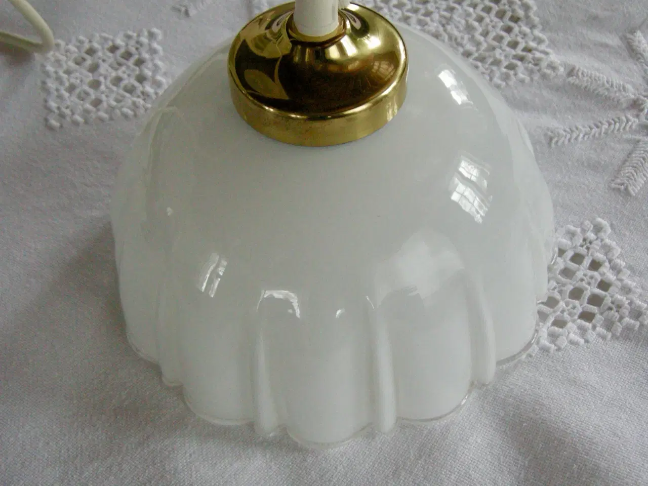 Billede 5 - Vintage pendel, Opalglasskærm, Mundblæst glasskærm