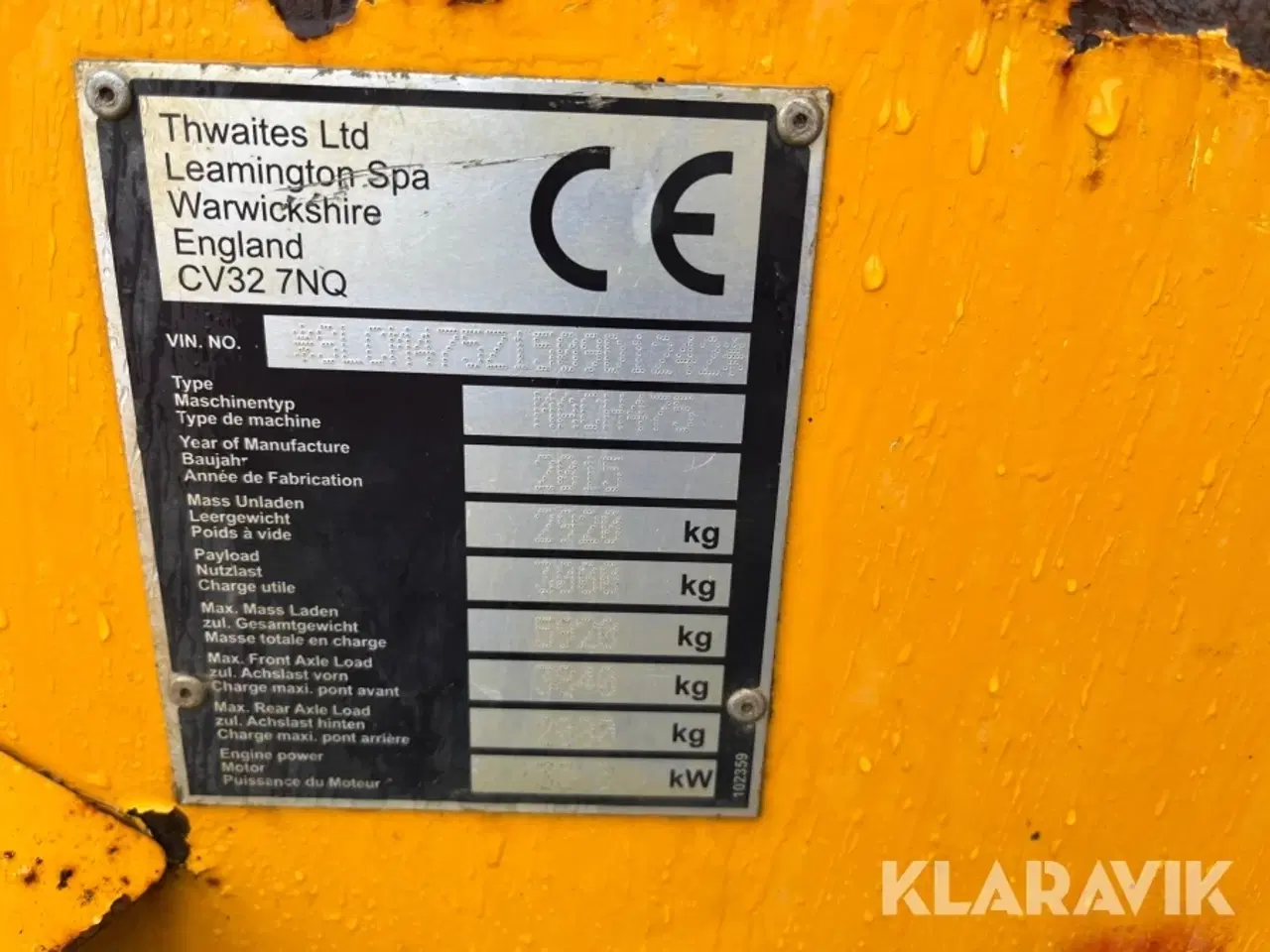 Billede 7 - Dumper Thwaites Mach475 3 Tonne Høj-Tip