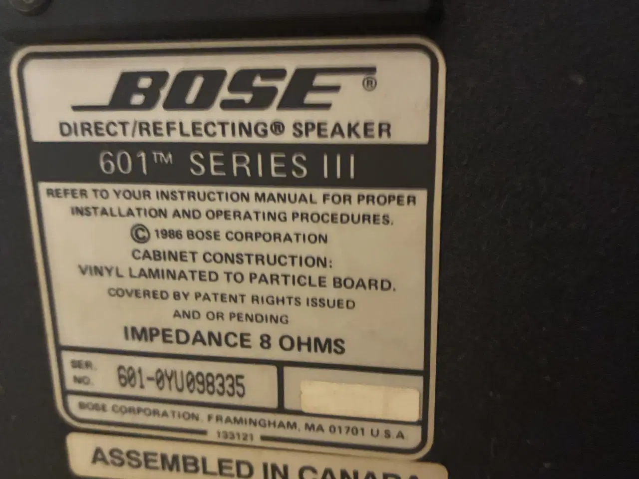 Billede 2 - Vintage Bose 601 serie 3