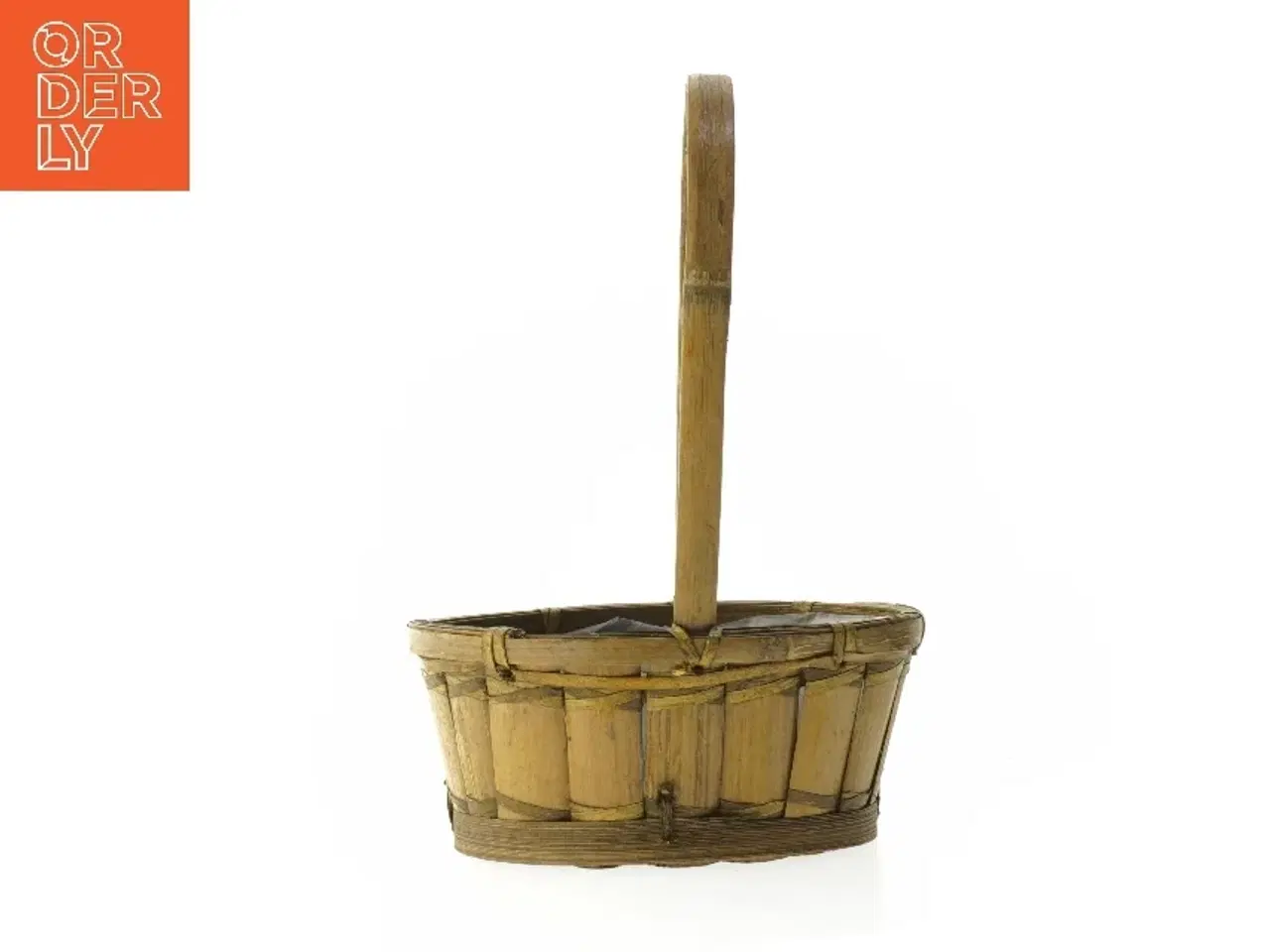 Billede 1 - Lille flettet kurv med hank (str. 20x15 cm)