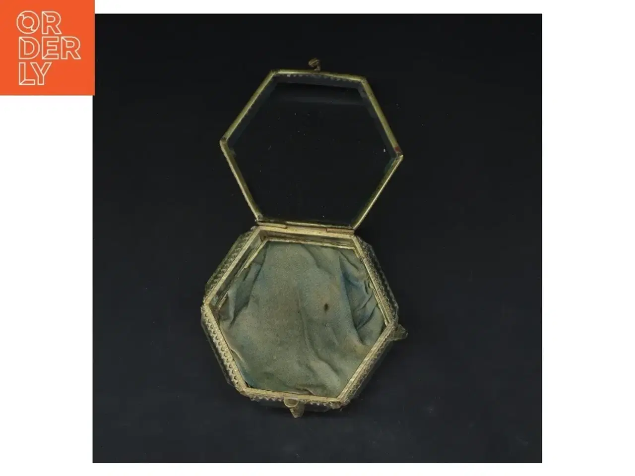 Billede 3 - Antik vintage glas smykkeskrin (str. 11,5x5,5 cm)