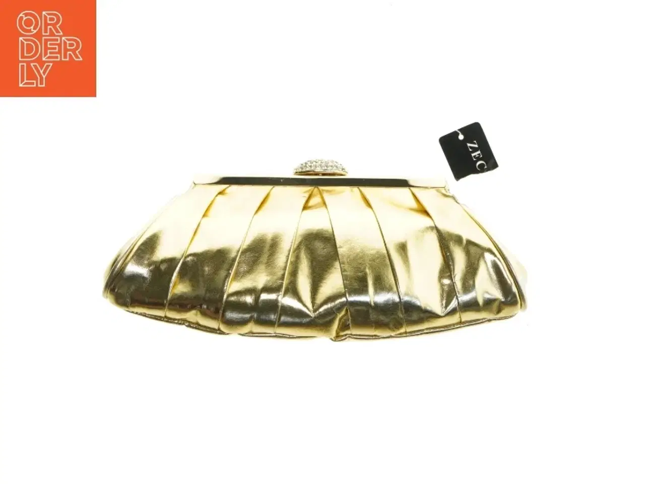 Billede 1 - Guld clutch taske fra ZEC (str. 27,5x13 cm)