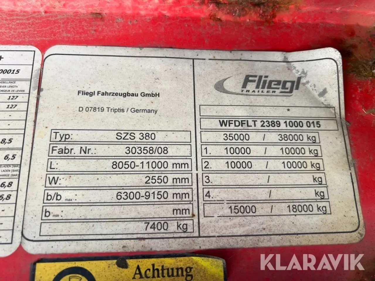 Billede 5 - Trailer LINK Fliegl SZS 380
