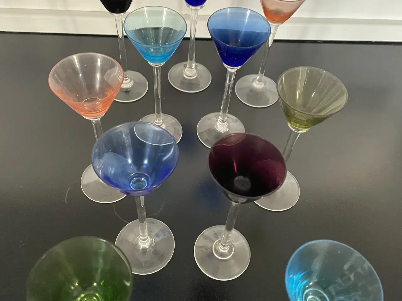 Billede 1 - Flotte farvede Likør- snapseglas