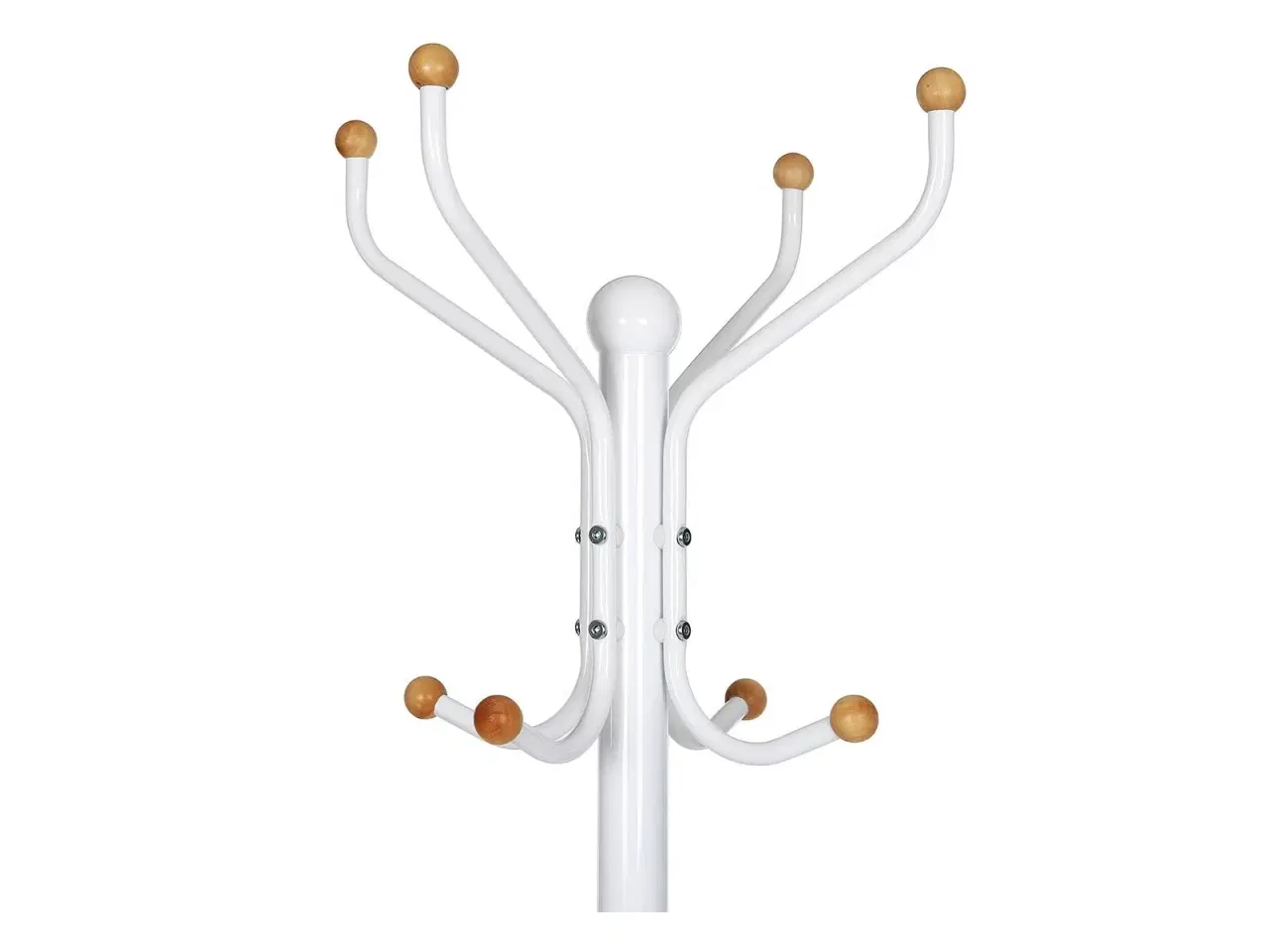 Billede 5 - Stumtjener i metal 182 cm – tøjstativ med hatte- og taskekroge, cremehvid/ivory (RCR19W)