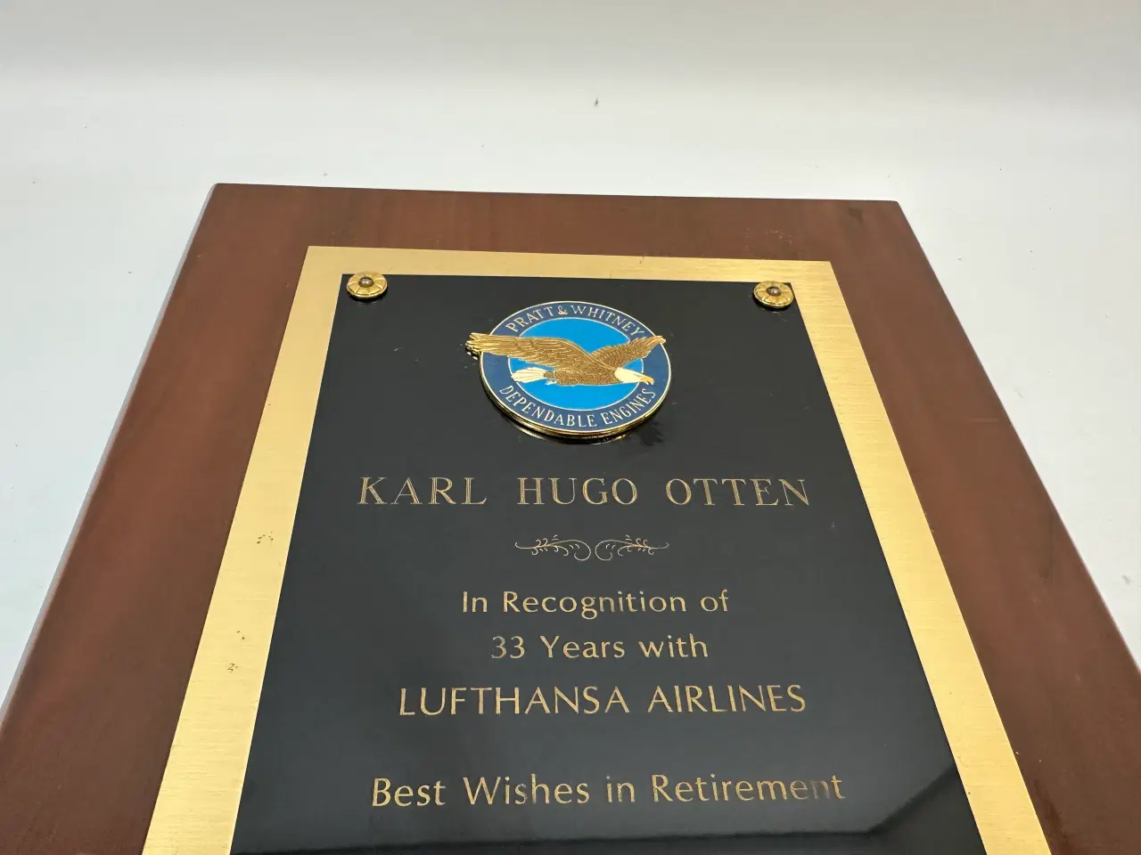 Billede 4 - Lufthansa Airlines hæders plankette