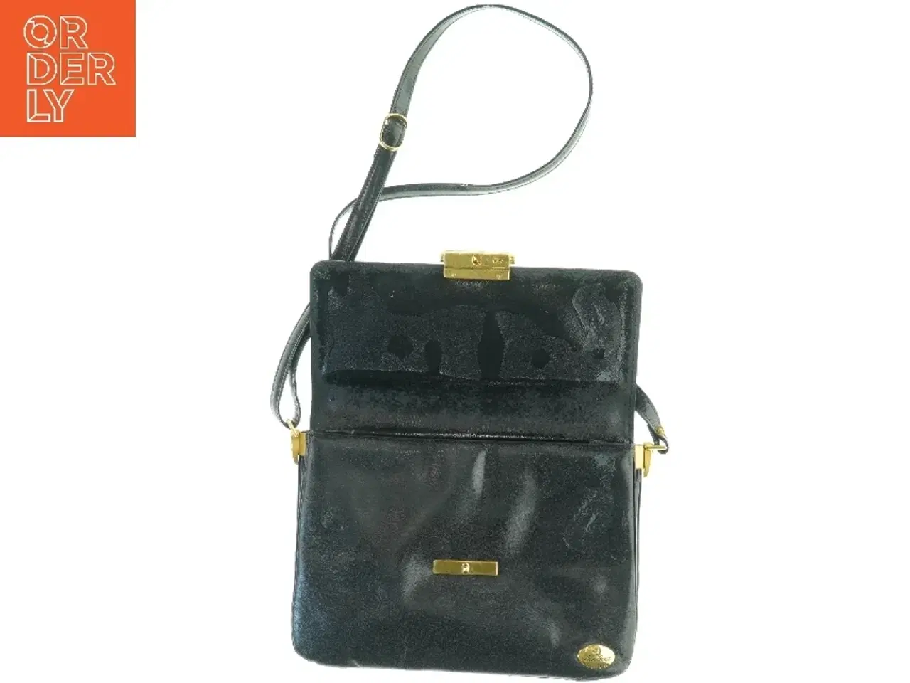 Billede 3 - Sort skuldertaske i læder fra Bon Goût (str. 26 x. 20 cm)