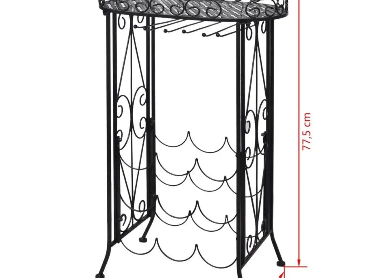 Billede 5 - Vinreol med glasholder 9 flasker metal