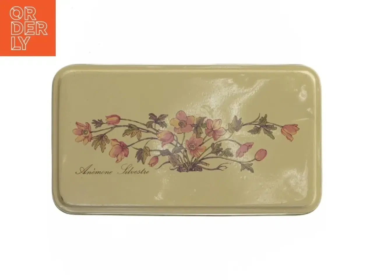 Billede 1 - Dekorativ Vintage metalæske med blomsterdesign (str. 21,5x12 cm)