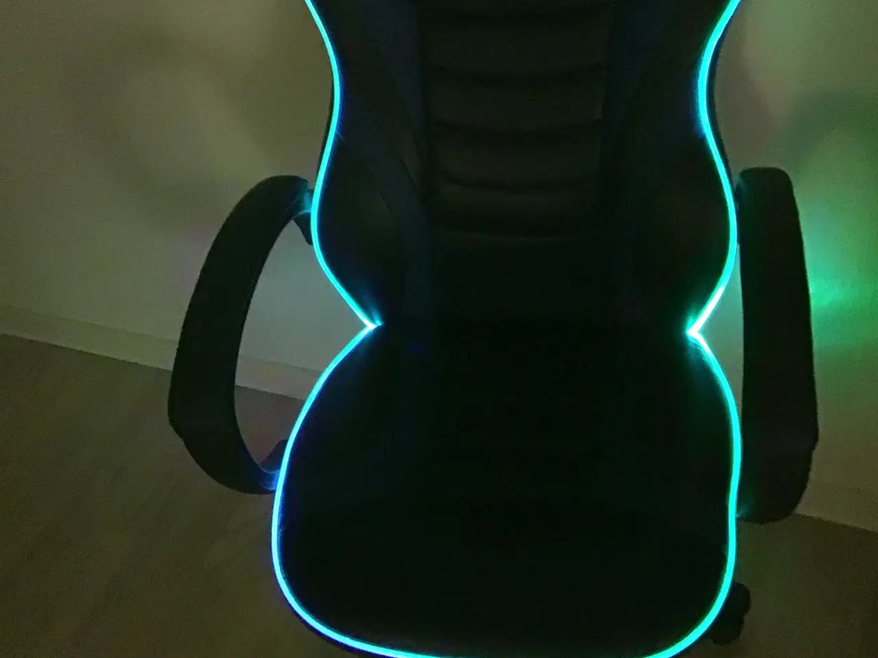 Billede 6 - Gaming kontorstol med LED-lys sort/blå kunstlæder