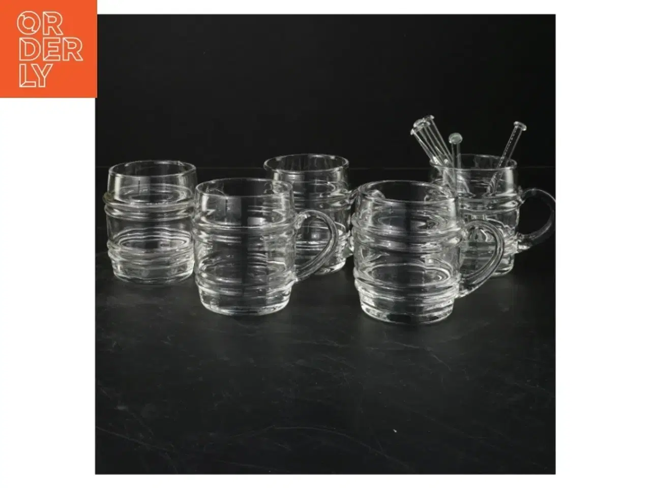 Billede 1 - Sæt af 5 små glaskrus (str. 5 styk. ø. 6 cm. længde. 7,5 cm)